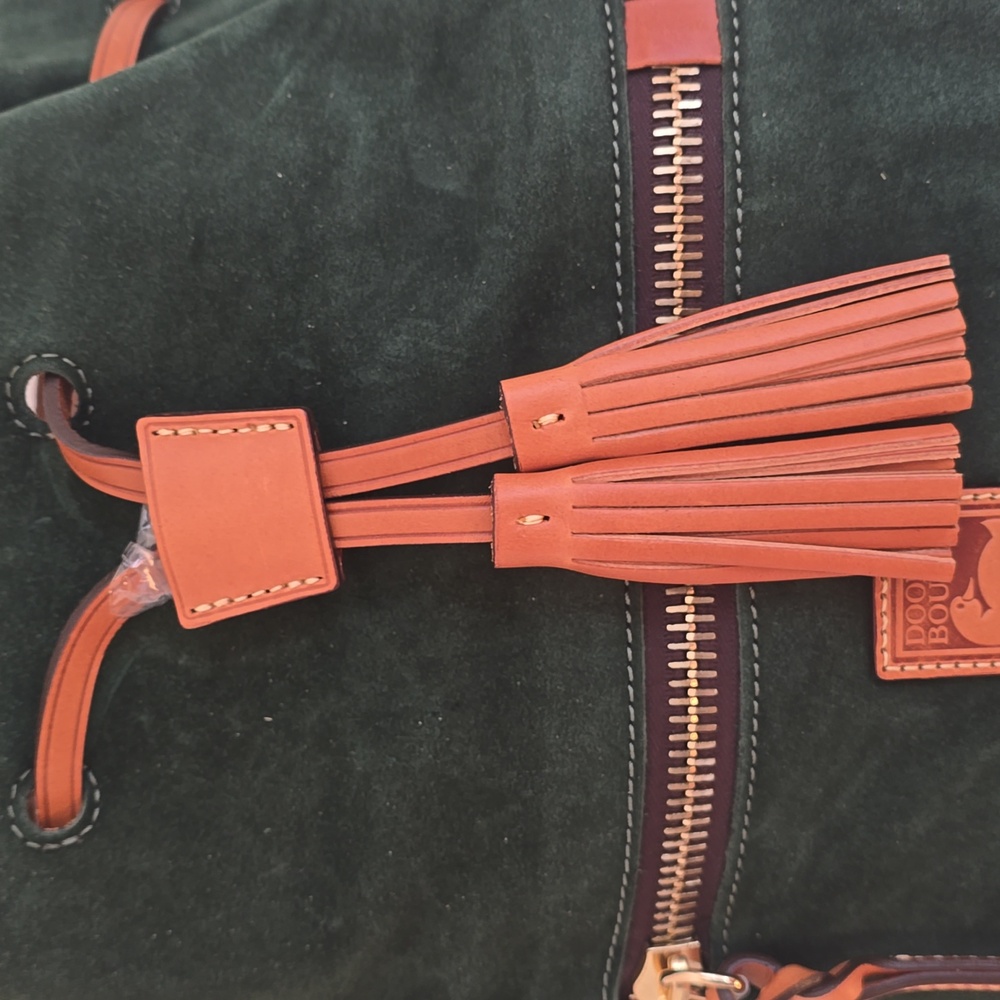 Dooney & Bourke Green Suede Bucket Bag - Picture 9 of 16